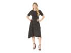 London Times Short Sleeve Hankie Hem W/ Waist Detail Dress (black/apple) Women's Dress