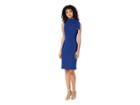 Badgley Mischka Tie Neck Sheath Dress (sapphire) Women's Dress