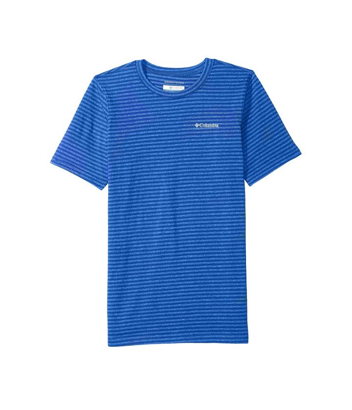 Columbia Kids Cullman Crest Striped Tee (little Kids/big Kids) (azule Stripe) Boy's T Shirt