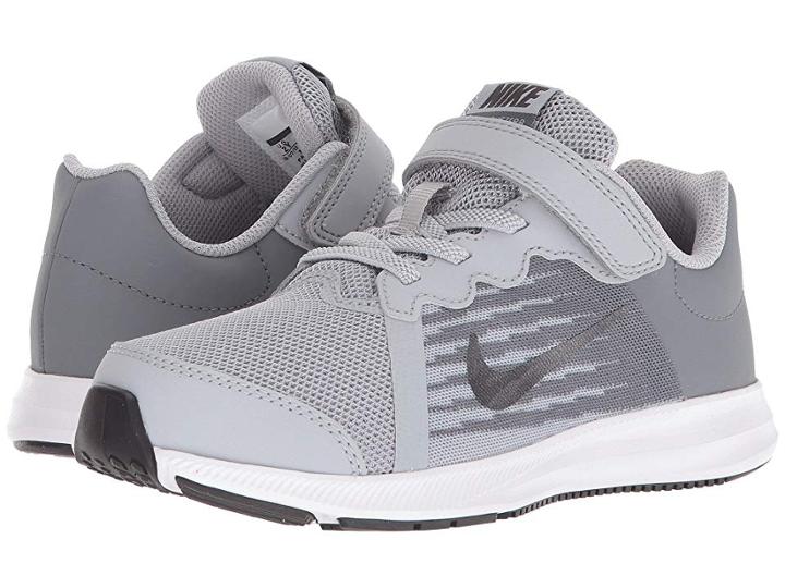 Nike Kids Downshifter 8 (little Kid) (wolf Grey/metallic Dark Grey/cool Grey/black) Boys Shoes