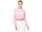 Juicy Couture Ruffle Sleeve Microterry Logo Pullover (bikini Pink) Women's Clothing