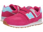 New Balance Kids Yv574v1 (little Kid/big Kid) (conch Shell/blue) Girls Shoes