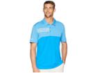 Adidas Golf 3-stripes Heather Block Polo (bright Blue Heather) Men's Short Sleeve Pullover