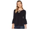 Eci Studded Knit Top (black) Women's Clothing