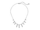 Betsey Johnson Blue By Betsey Johnson Silver Tone Cubic Zirconia Stone Frontal Necklace (crystal) Necklace