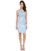 Adrianna Papell Bow Detail Lace Top Sheath (dew) Women's Dress