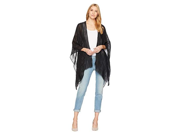 Calvin Klein Sequin Texture Shawl (black) Women's Sweater