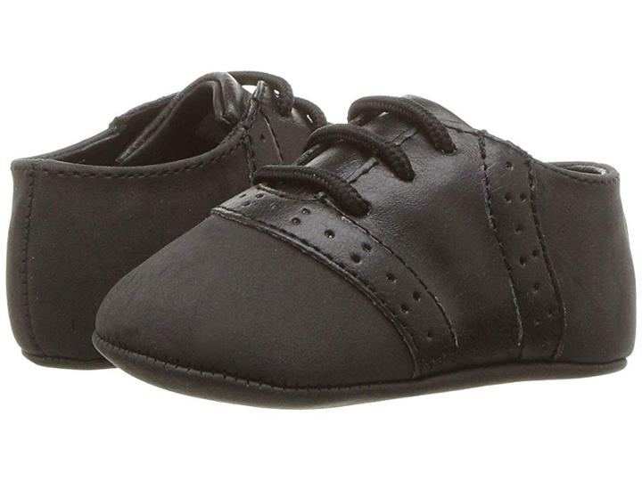 Baby Deer Soft Sole Saddle Oxford (infant) (black) Boy's Shoes