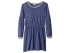 Splendid Littles Yarn-dyed Long Sleeve Midi Dress (big Kids) (blue Indigo) Girl's Dress