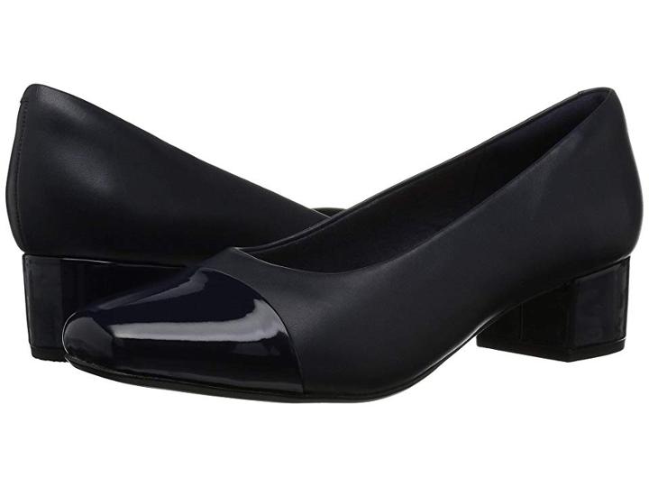 Clarks Chartli Diva (navy Leather/synthetic Combination) Women's  Shoes