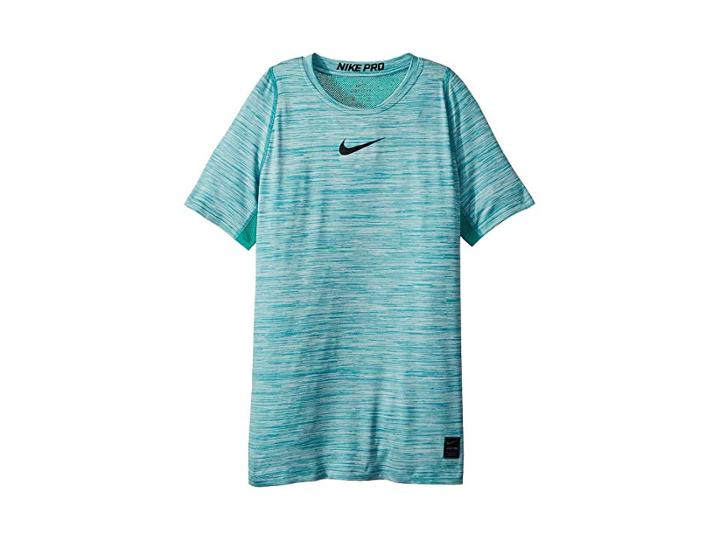 Nike Kids Pro Short Sleeve Top Htr (little Kids/big Kids) (geode Teal/neptune Green/black) Boy's Clothing