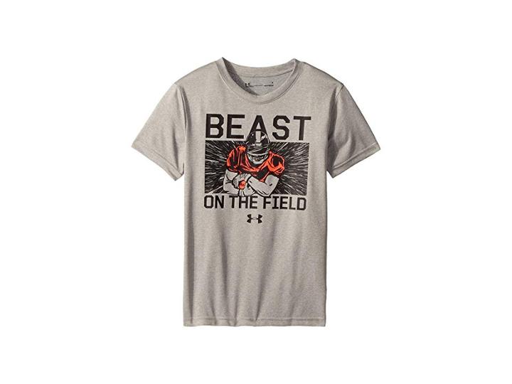 Under Armour Kids Beast On The Field Short Sleeve (little Kids/big Kids) (true Grey Heather) Boy's Clothing