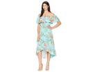 American Rose Elodie Off The Shoulder Maxi Dress (mint/multi) Women's Dress