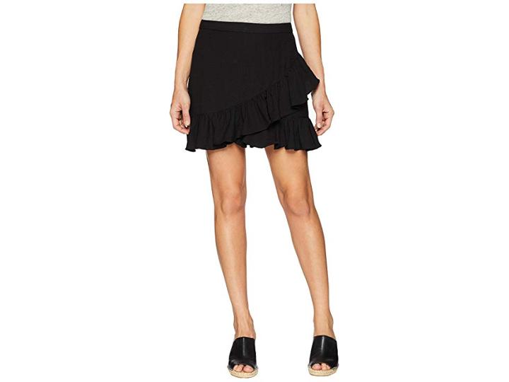 1.state Ruffled Edge Mini Skirt (rich Black) Women's Skirt