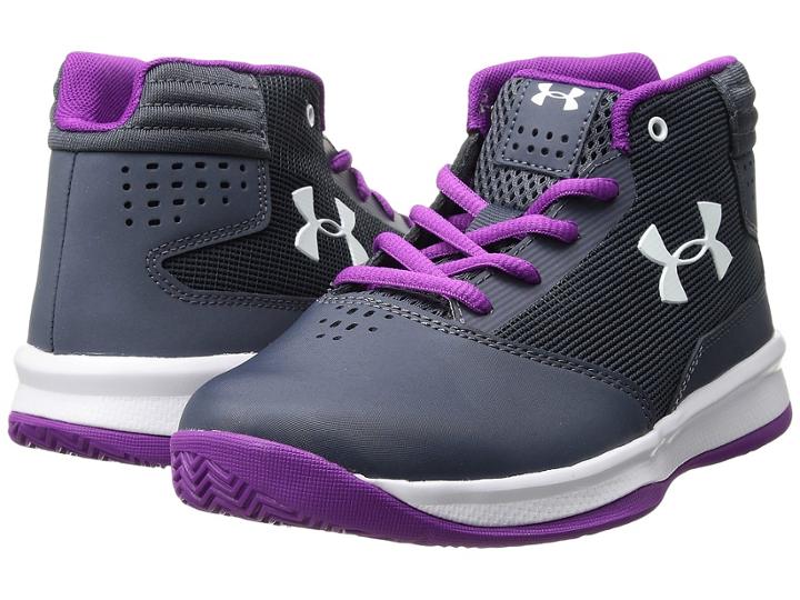 Under Armour Kids Ua Gps Jet 2017 Basketball (little Kid) (apollo Grey/white/white) Girls Shoes