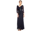 Adrianna Papell Drape Covered Gown (ink) Women's Dress