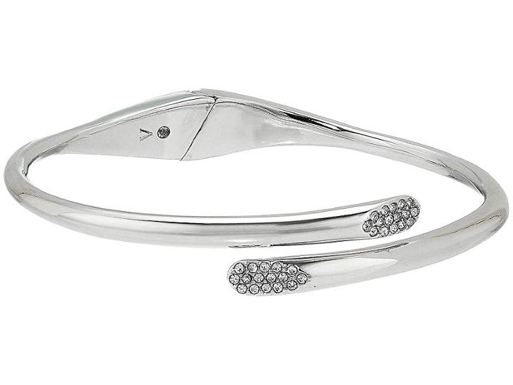 Vince Camuto Rounded Profile Bypass Hinge Bracelet (rhodium/crystal) Bracelet