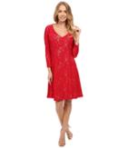 Nydj Amelia All Over Lace Dress (cardinal Red) Women's Dress