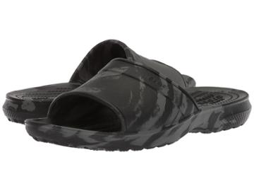 Crocs Kids Classic Swirl Slide Gs (little Kid/big Kid) (black) Kids Shoes