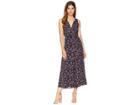 Jack By Bb Dakota Swish Swish Deep Blue Ditsy Printed Rayon Crepe Maxi Jumpsuit (dark Blue) Women's Jumpsuit & Rompers One Piece