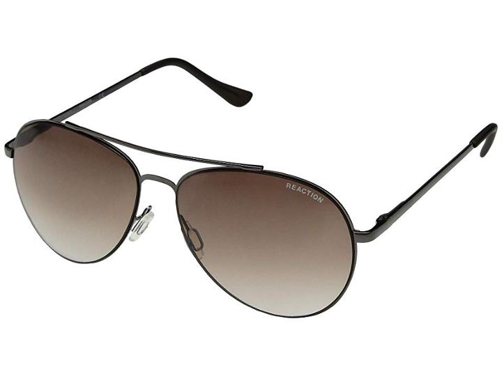 Kenneth Cole Reaction Kc1308 (shiny Gunmetal/gradient Brown) Fashion Sunglasses