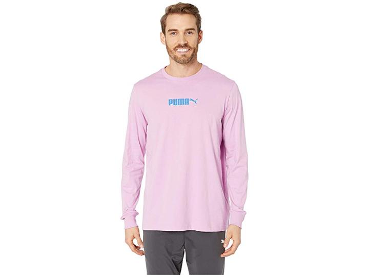 Puma T7 Pop Long Sleeve Tee (orchid) Men's T Shirt