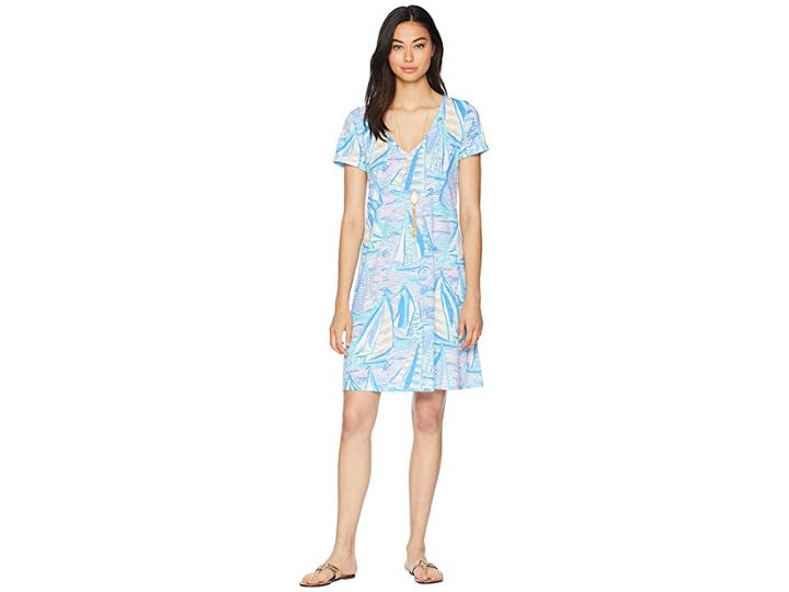 Lilly Pulitzer Jessica Short Sleeve Dress (light Lilac Aboat Time) Women's Dress