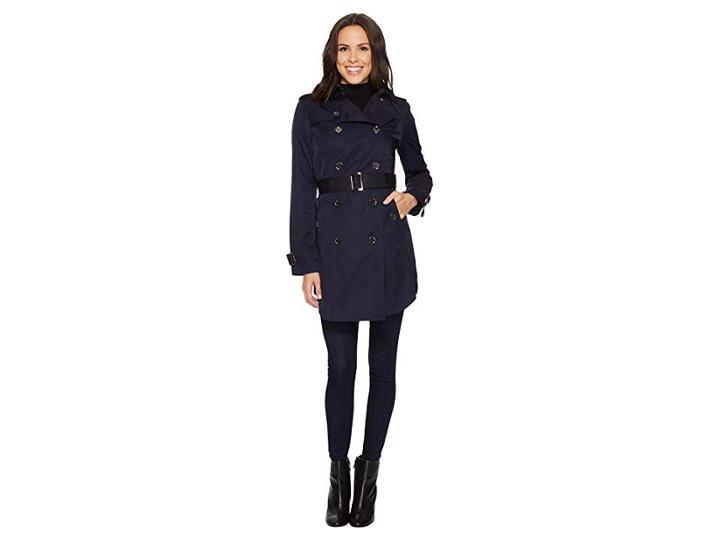 Michael Michael Kors Double Breasted Belted Trench M722579b74 (navy) Women's Coat