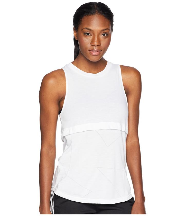 Adidas Yola Cut Out Tank Top (white) Women's Sleeveless