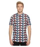 Perry Ellis Pe360 Printed Total Stretch Shirt (bright White) Men's Clothing