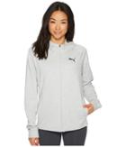 Puma Urban Sports Full Zip Hoodie Training (light Gray Heather) Women's Sweatshirt