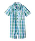 Columbia Kids Bonehead Romper (infant) (emerald City Plaid) Kid's Jumpsuit & Rompers One Piece