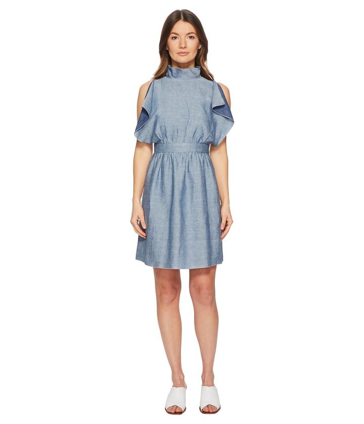 M Missoni Denim Ruffle Dress (navy) Women's Dress