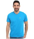 U.s. Polo Assn. Short Sleeve Solid V-neck T-shirt (teal Blue) Men's Short Sleeve Pullover