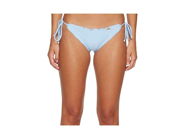 Luli Fama Cosita Buena Wavey Tie Side Ruched Full Bikini Bottom (cielo) Women's Swimwear