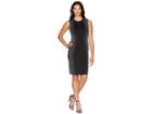 Calvin Klein Embellished Side Panels Sheath Dress Cd8m18tp (black) Women's Dress