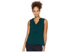 Calvin Klein Sleeveless W/ Ruffle Front Top (malachite) Women's Clothing