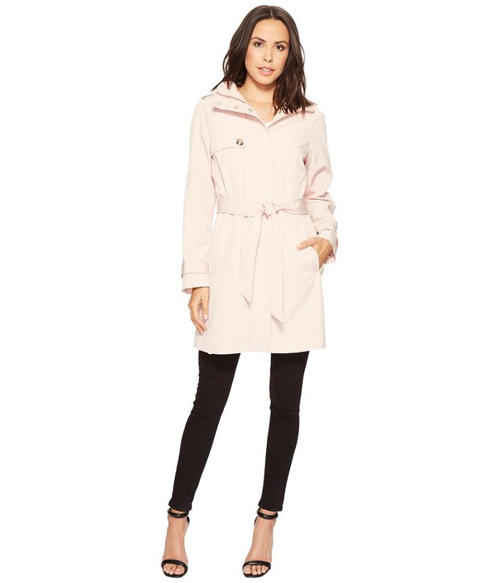 Ivanka Trump Crest Button Belted Raincoat (blush) Women's Coat