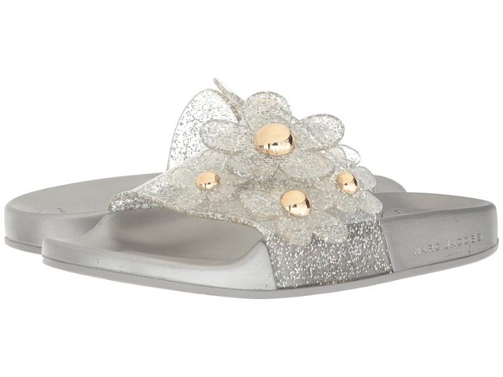 Marc Jacobs Daisy Aqua Slide (silver) Women's Slide Shoes