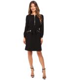 Boutique Moschino Crepe Bomber Jacket Dress (black) Women's Coat