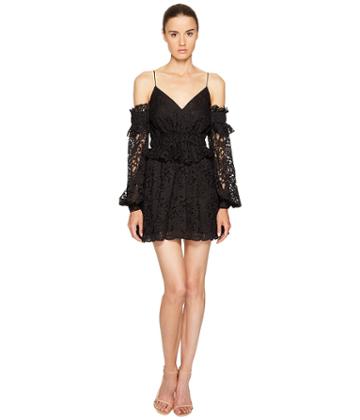 Francesco Scognamiglio Off Shoulder Strapless Lace Dress (black) Women's Dress
