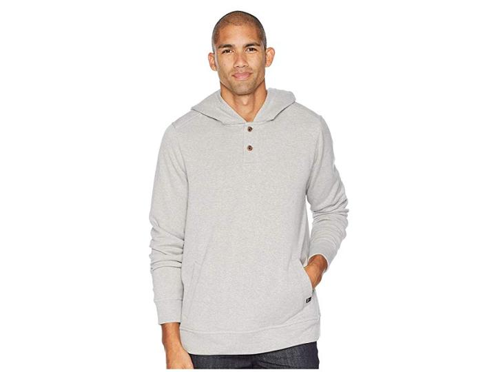 Prana Trawler Hooded Henley Fleece (heather Grey) Men's Fleece