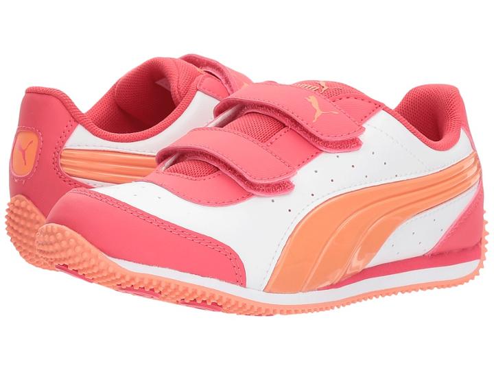 Puma Kids Speed Lightup Power V (little Kid/big Kid) (puma White/melon) Girls Shoes