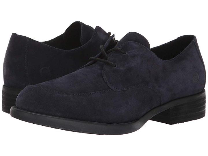 Born Rora (navy Suede) Women's Lace Up Wing Tip Shoes