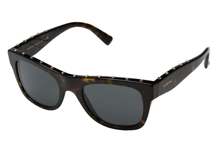 Valentino Va 4023 (dark Havana/transparent Crystals/grey) Fashion Sunglasses