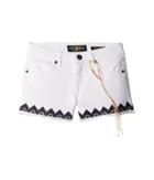 Lucky Brand Kids Riley Stretch Denim Shorts With Embroidery (little Kids) (bright White) Girl's Shorts
