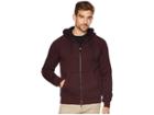 John Varvatos Star U.s.a. Sherpa Lined Knit Full Zip Hoodie (bordeaux) Men's Sweatshirt