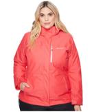 Columbia Plus Size Alpine Actiontm Omni-heattm Jacket (red Camellia Cross Dye/white) Women's Coat