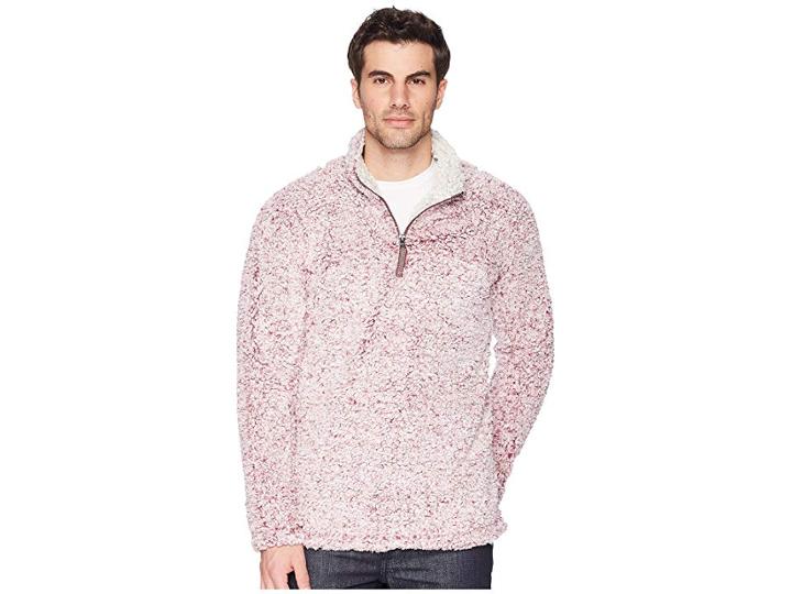 True Grit Frosty Tipped Pile 1/4 Zip Pullover (vintage Wine) Men's Long Sleeve Pullover