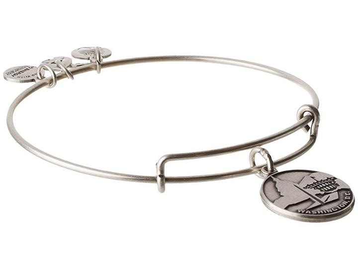Alex And Ani Washington, D.c. Charm Bangle (rafaelian Silver Finish) Bracelet